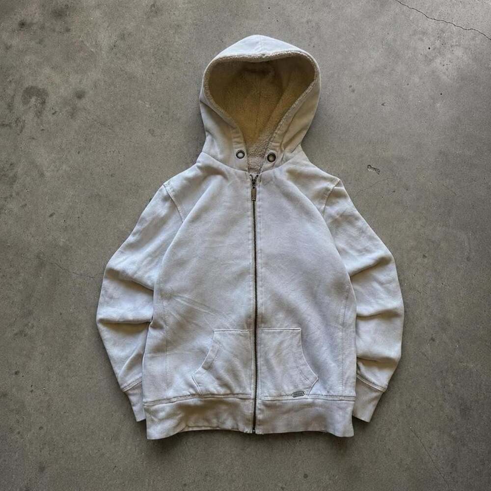Kirra Vintage Y2K Sherpa Lined Zip Up Hoodie